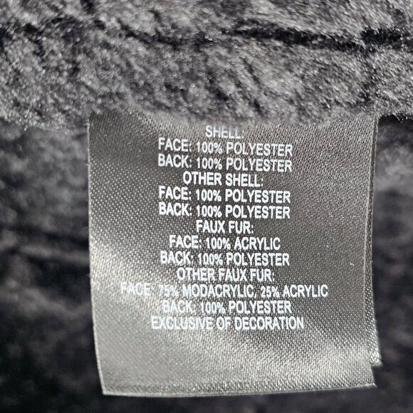 T Tahari Women's Size Small Coat Faux Fur Trim Gray Black Penny Lane Style - Picture 7 of 7